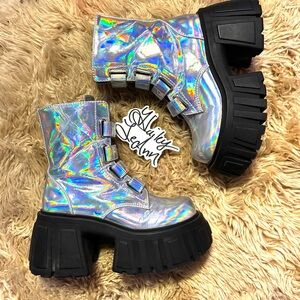 DollsKill holographic boots